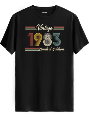 Colermi Klasik Vintage Tişört 1983 Tarihli Doğum Günü Hediyesi Bisiklet Yaka  Vintage Tshirt
