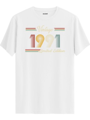 Colermi Klasik Vintage Tişört 1991 Tarihli Doğum Günü Hediyesi Bisiklet Yaka  Vintage Tshirt
