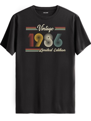 Colermi Klasik Vintage Tişört 1986 Tarihli Doğum Günü Hediyesi Bisiklet Yaka  Vintage Tshirt