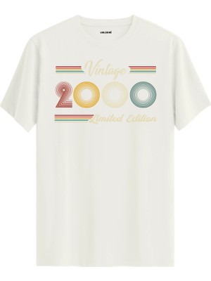 Colermi Klasik Vintage Tişört 2000 Tarihli Doğum Günü Hediyesi Bisiklet Yaka  Vintage Tshirt
