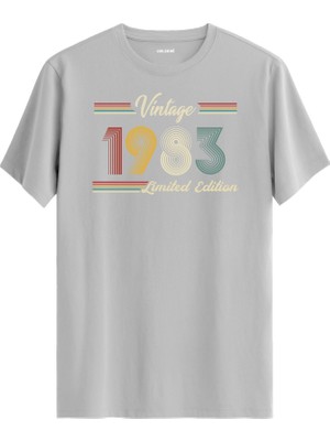 Colermi Klasik Vintage Tişört 1983 Tarihli Doğum Günü Hediyesi Bisiklet Yaka  Vintage Tshirt