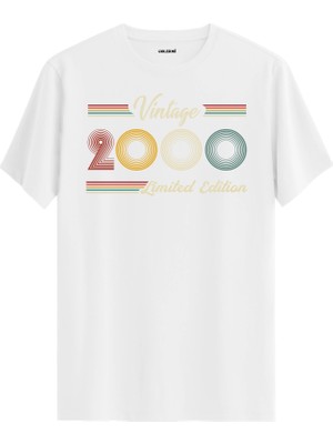 Colermi Klasik Vintage Tişört 2000 Tarihli Doğum Günü Hediyesi Bisiklet Yaka  Vintage Tshirt