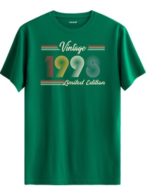 Colermi Klasik Vintage Tişört 1998 Tarihli Doğum Günü Hediyesi Bisiklet Yaka  Vintage Tshirt
