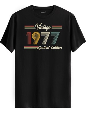 Colermi Klasik Vintage Tişört 1977 Tarihli Doğum Günü Hediyesi Bisiklet Yaka  Vintage Tshirt