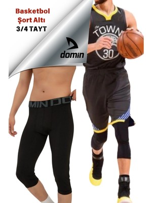 Erkek Futbol Basketbol 3/4 Diz Altı Cepli Spor Tayt
