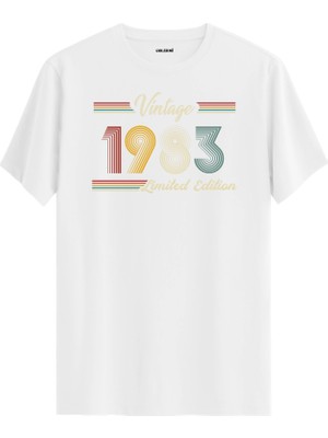 Colermi Klasik Vintage Tişört 1983 Tarihli Doğum Günü Hediyesi Bisiklet Yaka  Vintage Tshirt