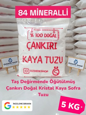 Özdede Shop Taş Değirmende Öğütülmüş Çankırı Doğal Kristal Kaya Sofra Tuzu 5 kg