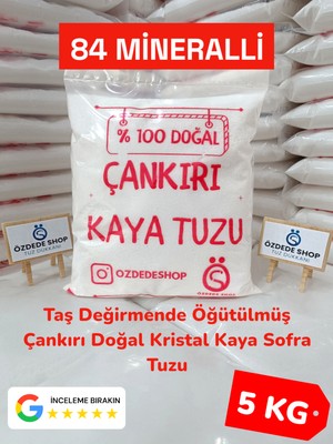 Özdede Shop Taş Değirmende Öğütülmüş Çankırı Doğal Kristal Kaya Sofra Tuzu 5 kg