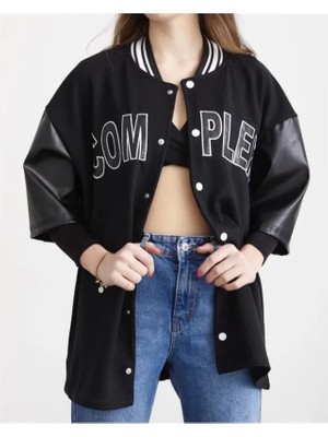 Asyahsap Complex Kolej Oversize T-Shirt - Siyah