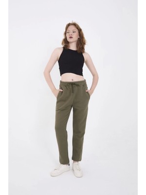 Asyahsap Unisex Üç Iplik Basic Eşofman Pantolon - Haki