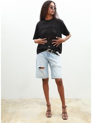 Asyahsap Melasti Motifli Brodeli Tişört 8019-8