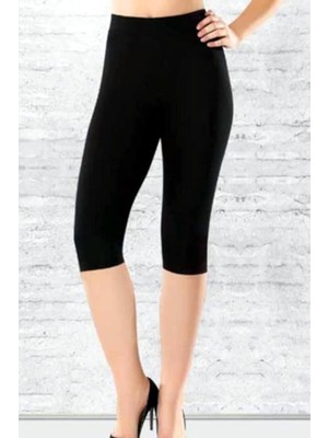 Kadın Siyah Kapri Likralı Modal Tayt