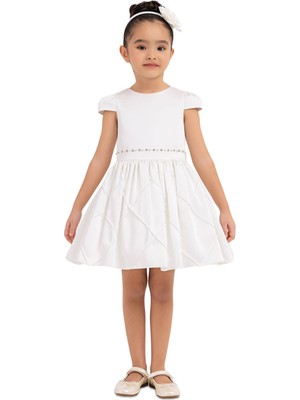 Pamina Kız Çocuk Ecru Elbise 33176PR