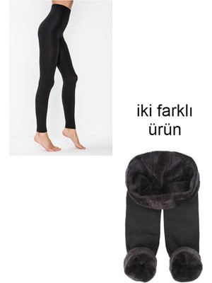 Termal Tayt ve Şardonlu Peluş Tayt Set