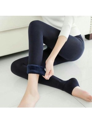 Kadın Siyah Termal Peluş Tayt