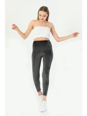 Yüksel Bel Toparlayıcı Fransız Kadife Tayt