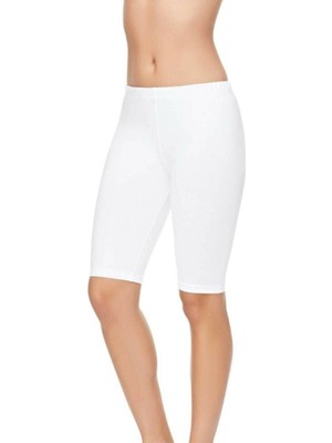 Kadın Beyaz Modal Elastan Kısa Tayt ELT2103