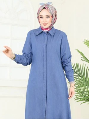 Kadın Gömlek Bol Paça Tunik Kot Takım