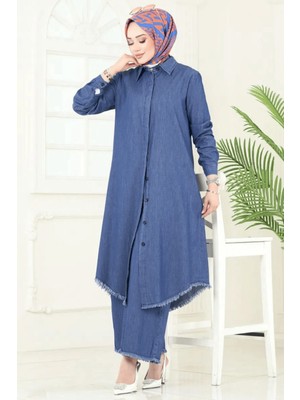 Kadın Gömlek Bol Paça Tunik Kot Takım