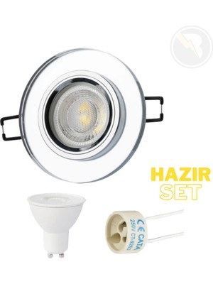 Ortanca Dekoratif Cam Spot - 5W Beyaz Işık (Duy ve Ampul Dahildir) CT-6555