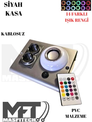 Masfitech Prizmatik Venüs Füme Renkli Dolap ve Tezgah Altı Bluetooth Müzik Çalar 14 Farklı Işık Seçeneği