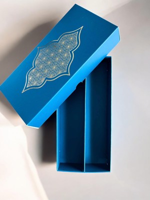 Özel Tasarım Beyaz Yeşil Ikili Bölmeli Hediye Kutusu – Özel Günler Için (10 Adet)