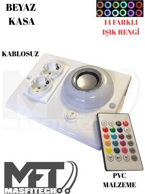 Masfitech Dolap ve Tezgah Altı Bluetooth Müzik Çalar Prizmatik Venüs Kablolu (Kablo Uzunluğu 2 Metre)