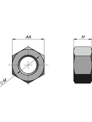 Norm Metrik Somun (Seçenekli)