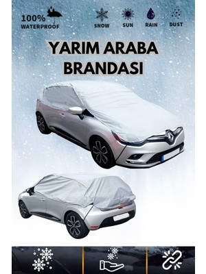 autoen Gri Yarım Araba Brandası(4mevsim) Su Geçirmez