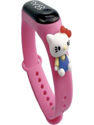 Dijital Dokunmatik LED Ekran Su Geçirmez Figürlü Çocuk Kol Saat Slikon Kordon Bileklik