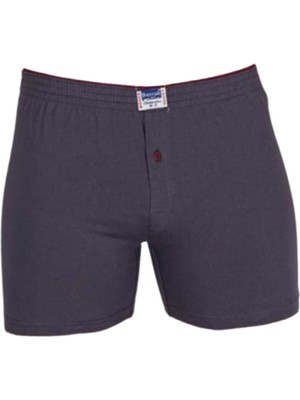 Erkek Penye Pamuk Boxer Önden Düğmeli Rahat Ferah Dört Mevsim 6 Adet