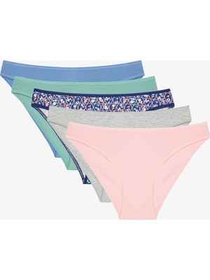 Penti Antique Garden Çiçekli Normal Bel 5'li Slip Külot