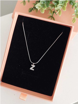 Puree Berry Çelik Silver Rodyum  Kaplama Harf Kolye Z Harfi