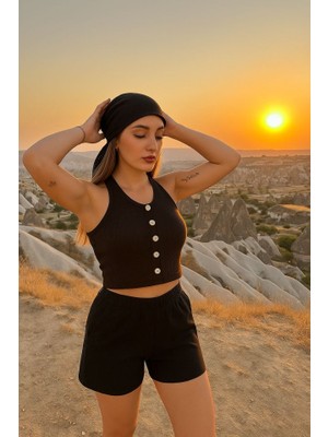 Passense Kadın Düğme Detay Kaşkorse Kumaş Atlet