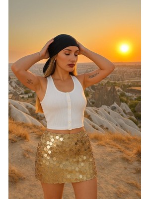 Passense Kadın Düğme Detay Kaşkorse Kumaş Atlet