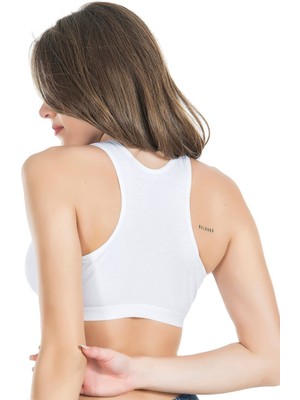 Talia Iç Giyim Derya Kurşun Pamuk Kumaş Süngersiz Sporcu Body Sütyen (3 Adet)