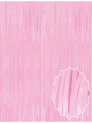 Soft Pembe Püsküllü Kapı Perdesi