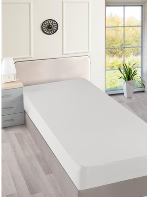 Menderes Home Cotton Collection Ranforce Çift Kişilik Çarşaf Düzboya Beyaz