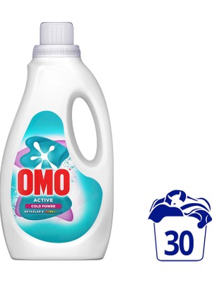 Omo Active Cold Power 1500 ml Beyazlar ve Renkliler İçin Sıvı Çamaşır Deterjanı Etkili Formül