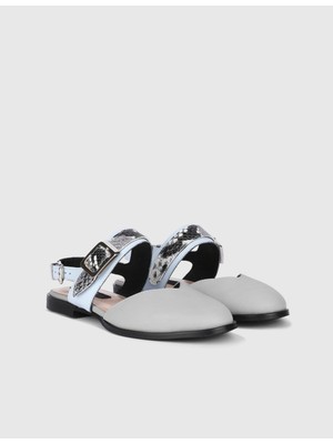 Kalika Hakiki Deri Mavi Kadın Sandalet