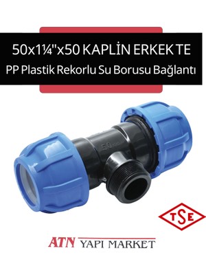 50X1¼"X50 Pp Plastik Rekorlu Kaplin Erkek Te – Tse Belgeli Su Borusu Bağlantı Aparatı