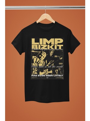 Lımp Bızkıt Baskılı Bisiklet Yaka Regular Kalıp %100 Pamuklu Kısa Kollu Tshırt