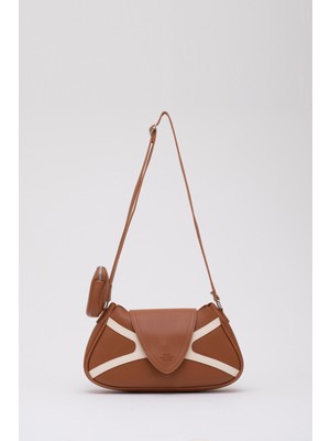 Taba-Krem SHK96 Suni Deri Tek Bölmeli Cüzdanlı Kol ve Omuz Çantası