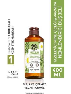 Yves Rocher 400 ml Tazeleyici Mine Çiçeği Papatya Duş Jeli Vegan Formül Ferahlatıcı Etki