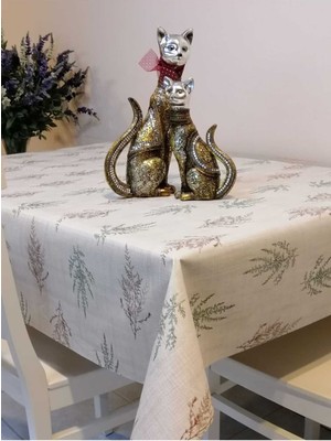 Bej Desenli Elyaflı Pvc Muşamba, Silinebilir ve Dayanıklı Masa Örtüsü