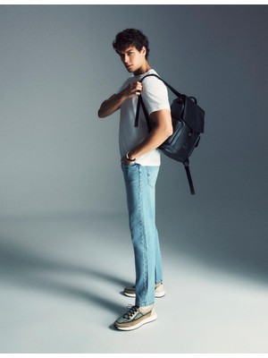 İLVİ Sven Erkek Sırt Çantası Siyah  Deri