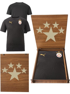Galatasaray Lisanslı Puma A Takım Antrenman 5 Yıldız T-Shirt Ahşap Kutu Hediyeli