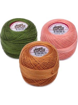 Kaplan 3 Adet Kaplan Etamin ve Kanaviçe Ipi 8 No Kod/renk: 116 - 352 - 780 - Ryl