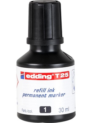 T 25 Permanent Yedek Mürekkep - Kalıcı Mürekkep - Siyah - 30 ml