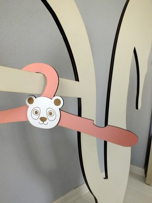 M. Art Dekorasyon Ahşap Lazer Kesim Mdf Hayvan Figürlü Çocuk Askısı ( 6 Adet)